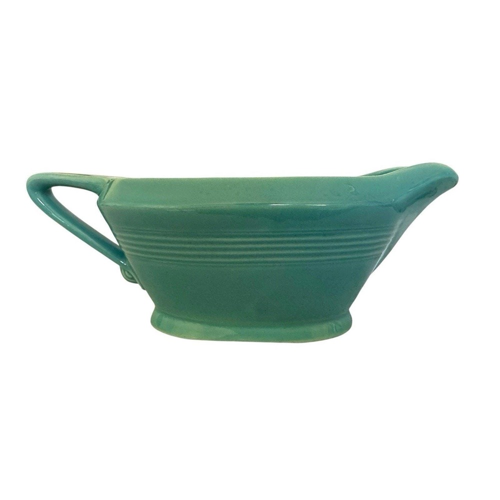 Vintage Harlequin Homer Laughlin Turquoise Blue Sauce Gravy Boat EUC